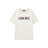 Women's Raised Letter Embroidery T-Shirt